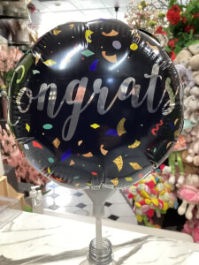 congratulations 22cm air filled balloon on a stick