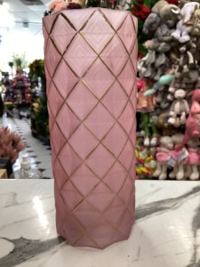 frosted pink vase
